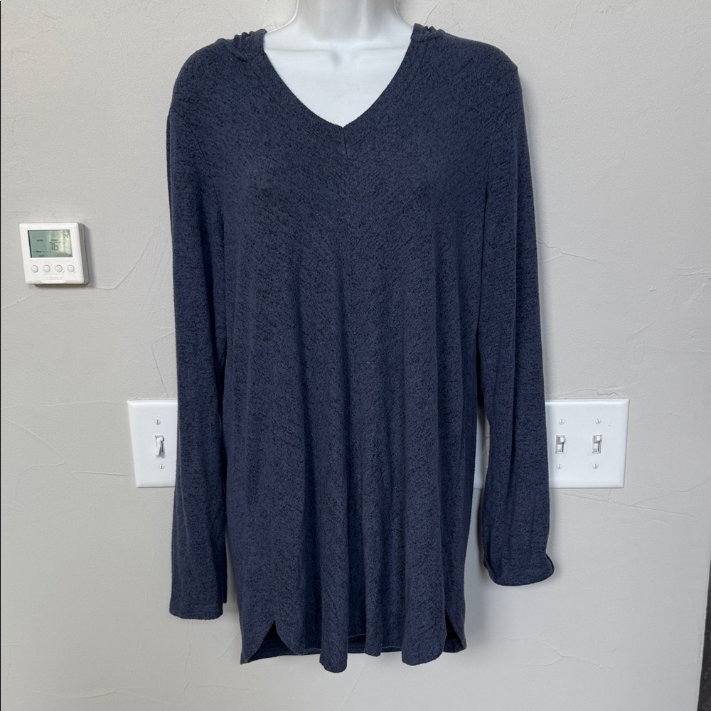 Sunday Deep Blue V-Neck Sweatshirt